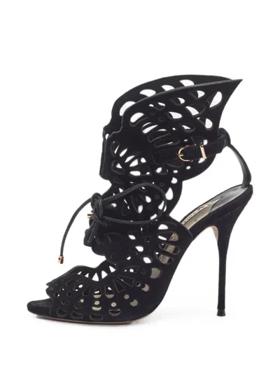 Pre-owned Sophia Webster Riko Laser-cut Sandals In Black