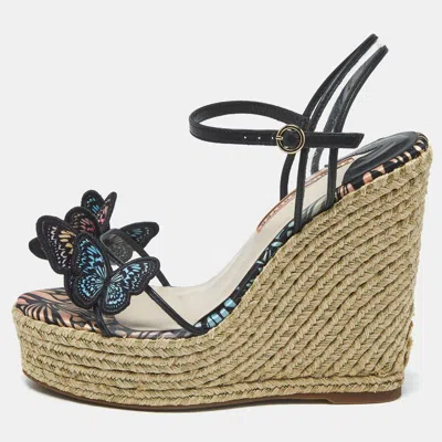 Pre-owned Sophia Webster Riva Size 39.5 Transparent Leather And Pvc Wedge Sandals