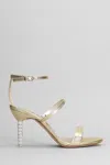 Sophia Webster Rosalind Crystal Mid Sandals In Gold Leather