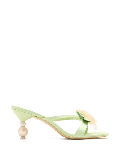 Sophia Webster Rosette Mules In Green