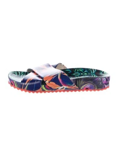 Pre-owned Sophia Webster Rubber Floral Print Slides In Multi
