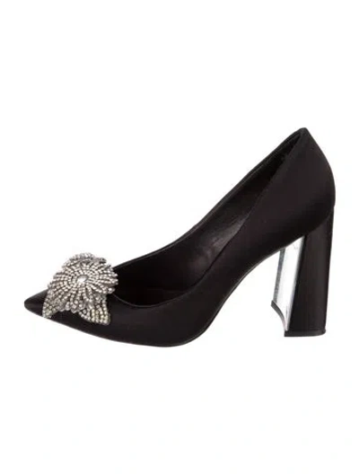 Pre-owned Sophia Webster Satin Crystal Embellishments Pumps In Black