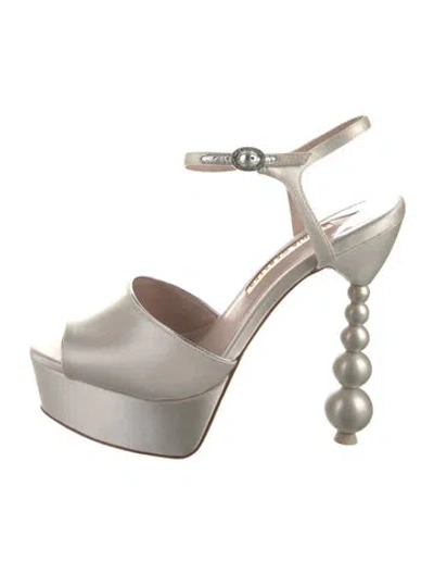 Pre-owned Sophia Webster Satin Crystal Embellishments Pumps In Neutral