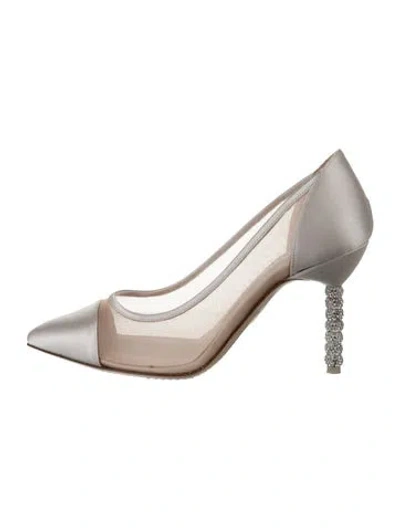 Pre-owned Sophia Webster Satin Crystal Embellishments Pumps In Neutrals