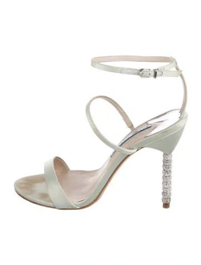 Pre-owned Sophia Webster Satin Crystal Embellishments Sandals In Blue