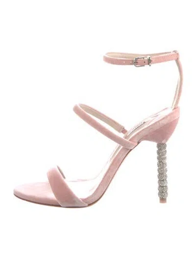 Pre-owned Sophia Webster Satin Crystal Embellishments Sandals In Pink