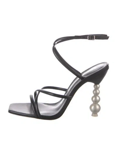 Pre-owned Sophia Webster Satin Sandals In Black
