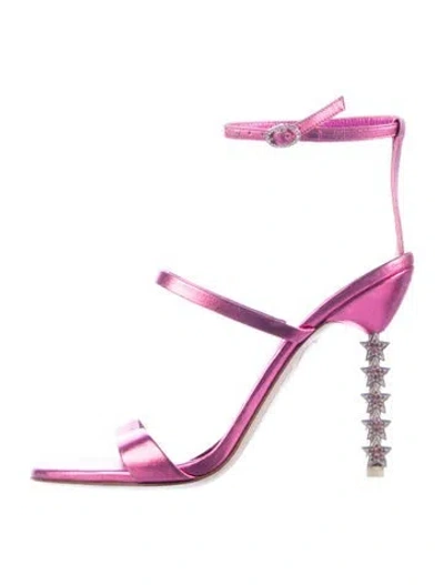 Pre-owned Sophia Webster Satin Sandals In Metallic/pink