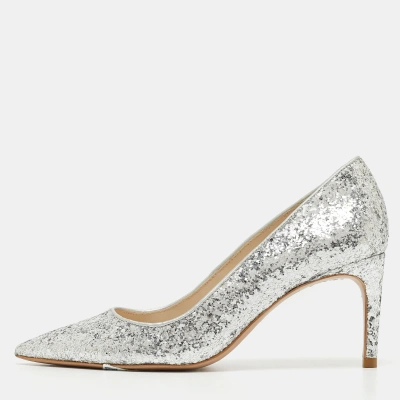 Pre-owned Sophia Webster Silver Glitter Rio Pumps Size 35