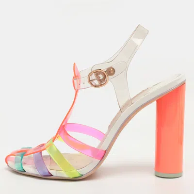 Pre-owned Sophia Webster Size 41 Multicolor Pvc Strappy Ankle Strap Sandals