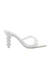 Sophia Webster Aphrodite Embellished Slip-on Satin Mules In White