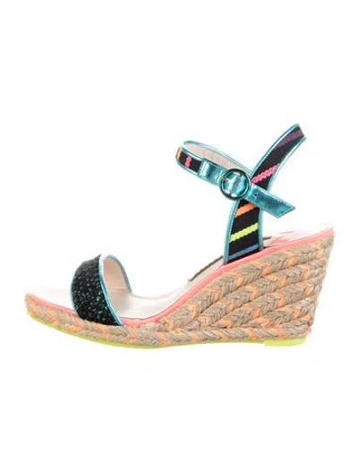 Pre-owned Sophia Webster Striped Espadrilles In Pink