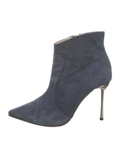 Pre-owned Sophia Webster Suede Animal Print Boots In Blue