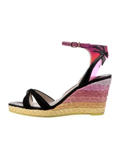 Pre-owned Sophia Webster Suede Colorblock Pattern Espadrilles In Pink