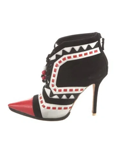 Pre-owned Sophia Webster Suede Colorblock Pattern Pumps In Black