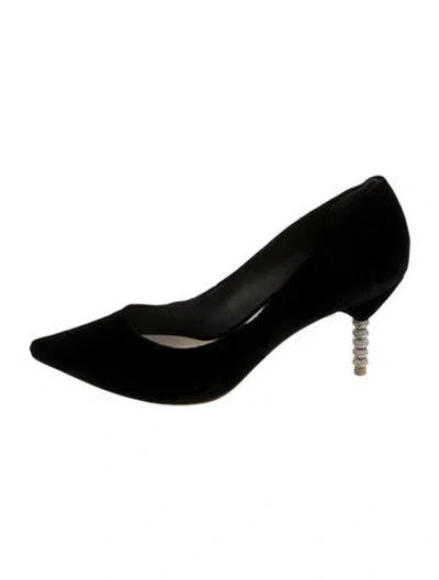 Pre-owned Sophia Webster Suede Crystal Embellishments Pumps In Black