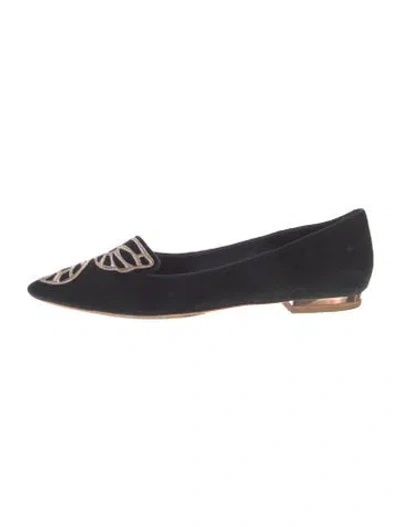 Pre-owned Sophia Webster Suede Embroidered Accent Flats In Blue