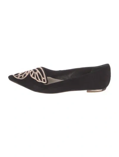 Pre-owned Sophia Webster Suede Graphic Print Ballet Flats In Black