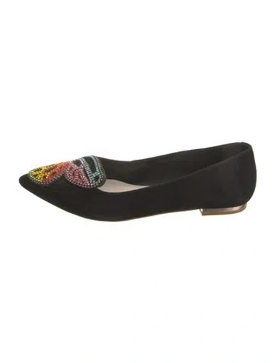 Pre-owned Sophia Webster Suede Graphic Print Ballet Flats In Black