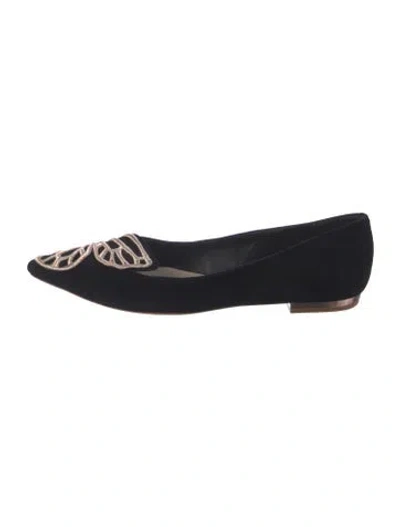 Pre-owned Sophia Webster Suede Graphic Print Ballet Flats In Black