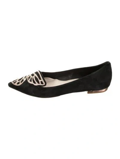 Pre-owned Sophia Webster Suede Graphic Print Flats In Black