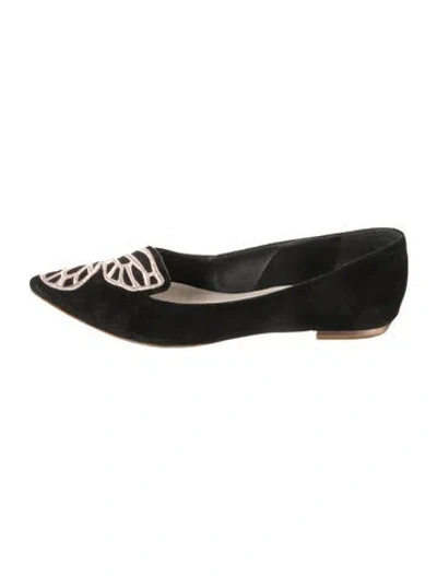Pre-owned Sophia Webster Suede Graphic Print Flats In Black