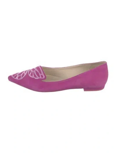 Pre-owned Sophia Webster Suede Graphic Print Flats In Purple
