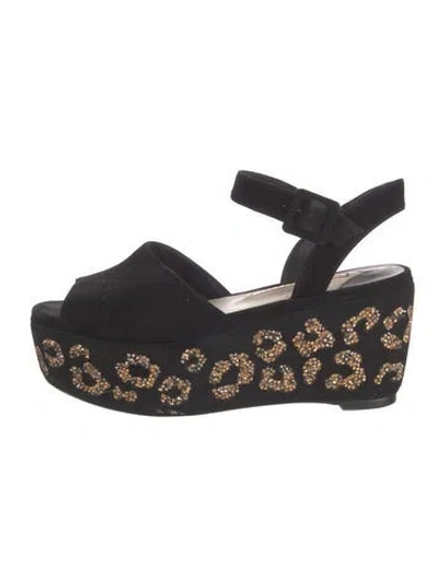 Pre-owned Sophia Webster Suede Patterned Pumps In Black