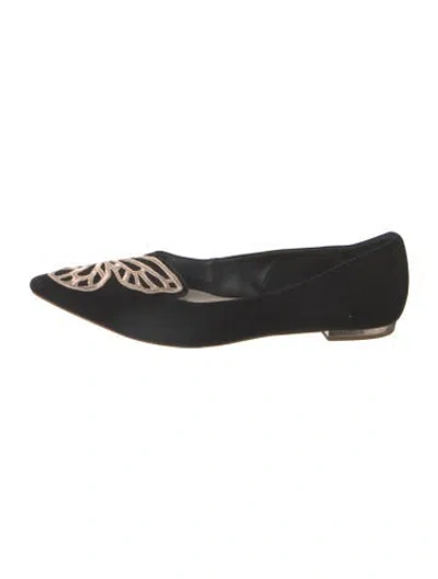 Pre-owned Sophia Webster Suede Printed Ballet Flats In Black