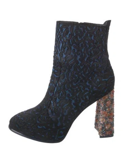Pre-owned Sophia Webster Suede Printed Boots In Blue