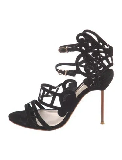 Pre-owned Sophia Webster Suede Sandals In Black