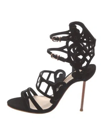 Pre-owned Sophia Webster Suede Sandals In Black