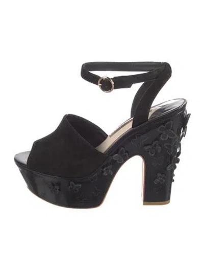 Pre-owned Sophia Webster Suede Slingback Pumps In Black