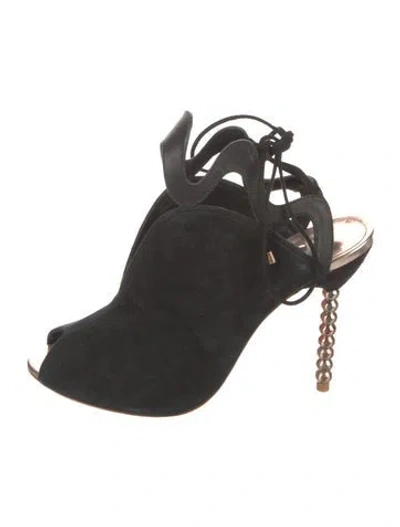 Pre-owned Sophia Webster Suede Slingback Pumps In Black