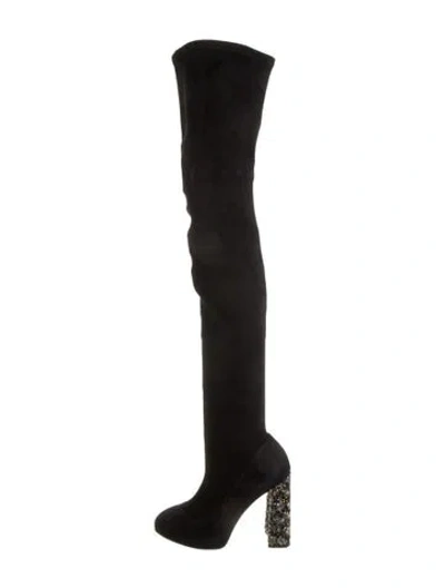 Pre-owned Sophia Webster Suede Sock Boots In Black