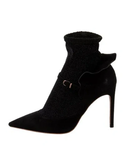Pre-owned Sophia Webster Suede Sock Boots In Black