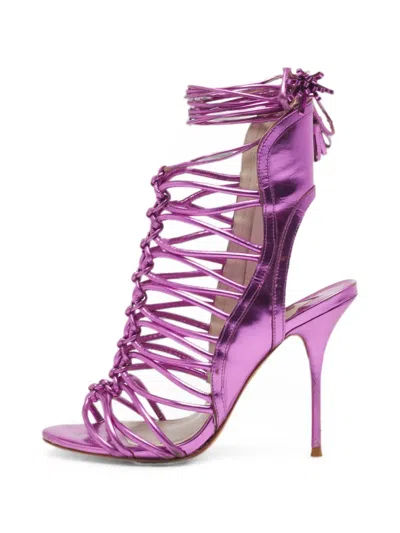 Pre-owned Sophia Webster Tie-up Heeled Sandals In Purple