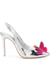 Sophia Webster Vanessa 100mm Metallic-finish Pumps In Silber