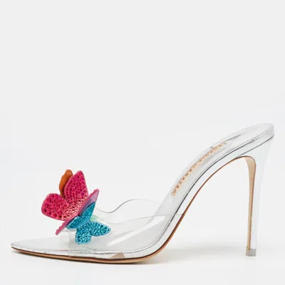 Pre-owned Sophia Webster Vanessa Size 40 Transparent Leather And Pvc Slide Sandals