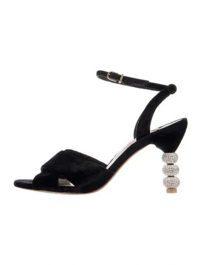 Pre-owned Sophia Webster Velvet Sandals In Black