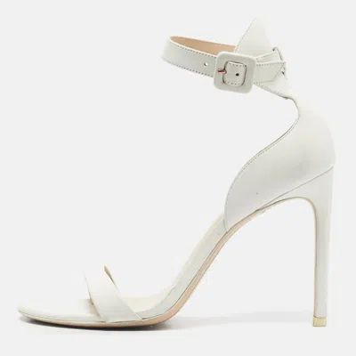 Sophia Webster White Leather Nicole Ankle Strap Sandals Size 38.5