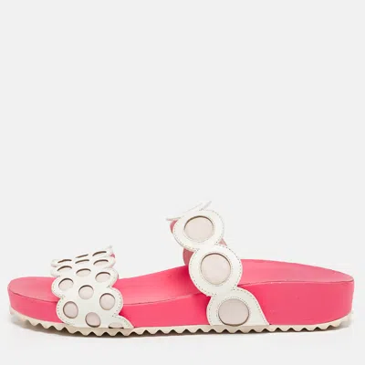 Pre-owned Sophia Webster White Leather Slide Flats Size 37