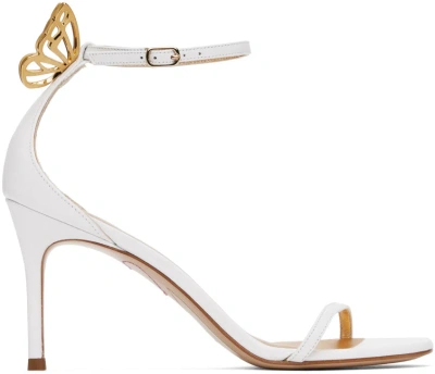 Sophia Webster White Mariposa Heeled Sandals In White & Gold