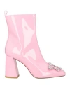 Sophia Webster Woman Ankle Boots Pink Size 8 Leather In Pink