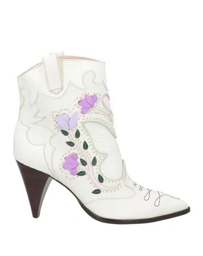 Sophia Webster Woman Ankle Boots White Size 5 Leather