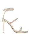 SOPHIA WEBSTER SOPHIA WEBSTER WOMAN SANDALS BEIGE SIZE 8 LEATHER