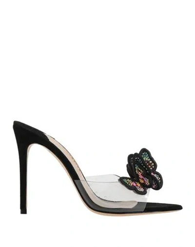 Sophia Webster Woman Sandals Black Size 7 Textile Fibers, Pvc - Polyvinyl Chloride