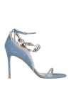 Sophia Webster Woman Sandals Blue Size 7.5 Textile Fibers In Blue