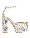 SOPHIA WEBSTER SOPHIA WEBSTER WOMAN PUMPS IVORY SIZE 8 TEXTILE FIBERS