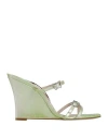 Sophia Webster Venus Leather Wedge Sandal In Green